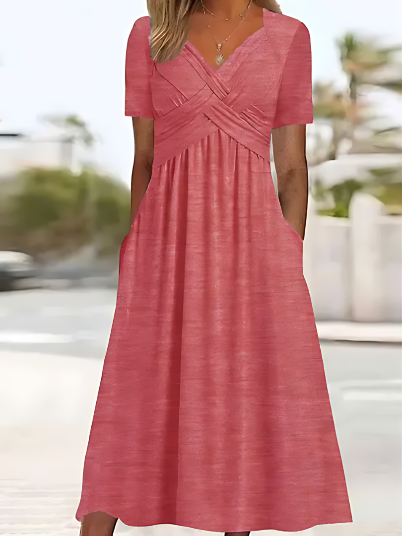 Adara - Short-sleeved crossover dress